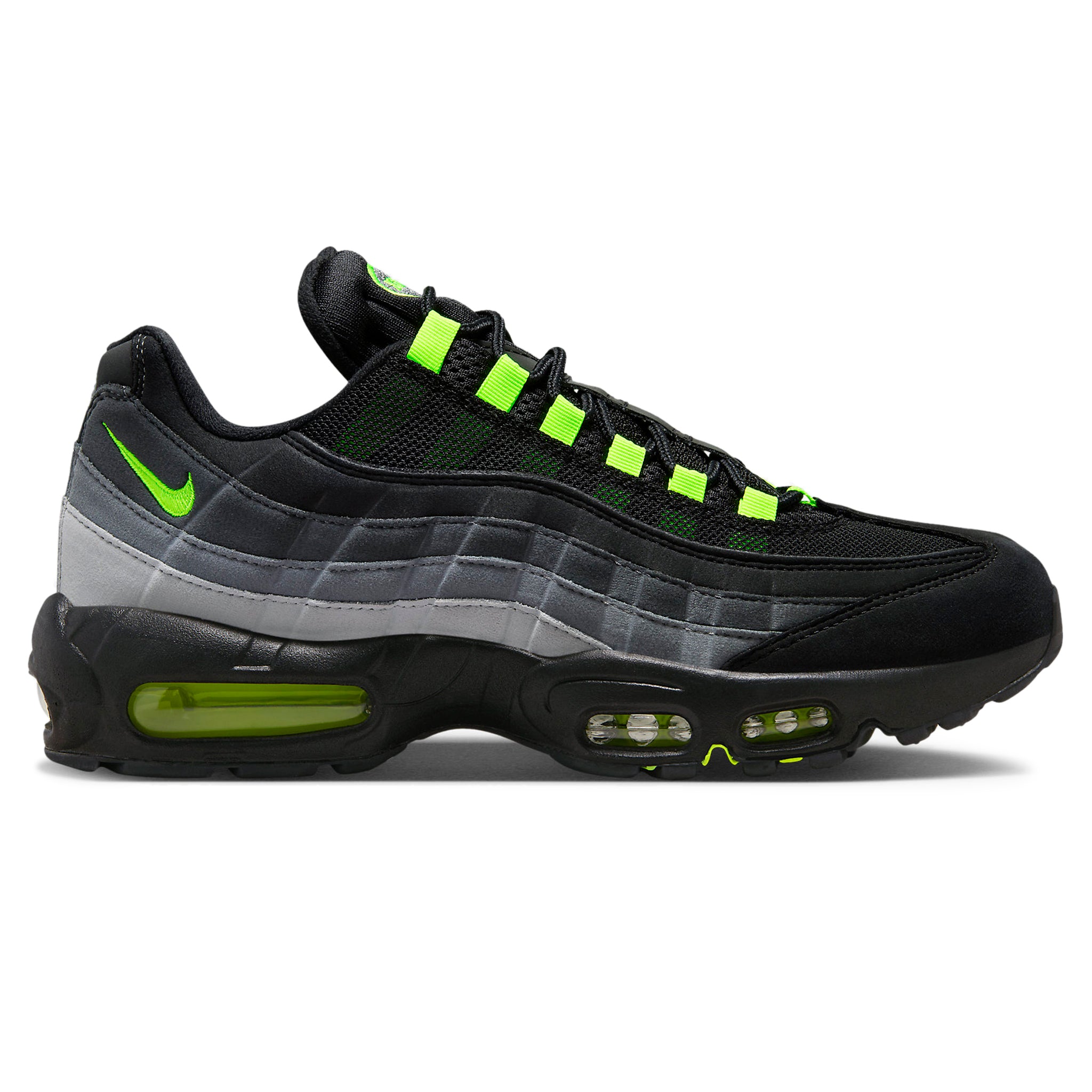 Side view of Nike Air Max 95 Black Neon FV4710-001